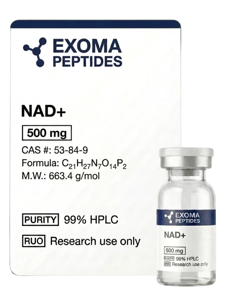 NAD+ 500 mg — vial liofilizado de investigación, EXOMA Peptides México